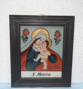 "S. Maria" - Hinterglasbild handgemalt, Hinterglasmalerei - Picture 1 of 3