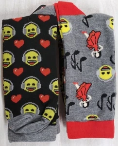 Emoji Mens' Crew Socks 2Pair 98% Polyester 2% Spandex Music Lady Dancing 10-13 - Foto 1 di 1