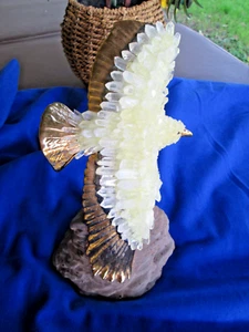 EAGLE Figurine Large Open Wings Covered in Real Crystals 7 1/2" tall - Picture 1 of 19