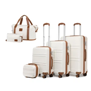 6PCS ABS Set Hard Shell Suitcase Cabin Hand Luggage & Vanity Case & Travel Bags - Picture 1 of 30
