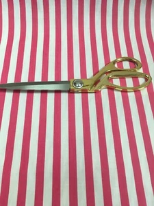 Cerise Pink White 11 mm striped Polycotton Fabric 114 cm width  free p&p   - Picture 1 of 1