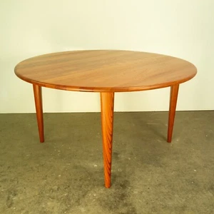 Runder Couchtisch Teak 1960er Jahre Massivholz seidenglänzend restauriert - Bild 1 von 8