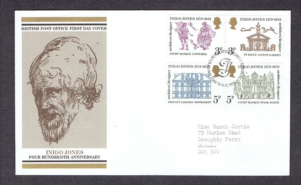 Gran Bretaña - 1973 - Indigo Jones 400 aniversario, Scott# 701-04, combo de 4 sellos Foto 1 de 1