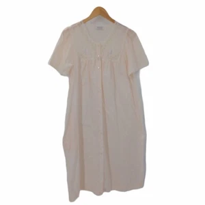 Vintage Vanity Fair Morgenmantel Damen groß rosa Hausmantel Kurzarm Knopfleiste - Bild 1 von 7