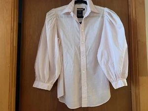 Ralph Lauren Rugby NWT GORGEOUS Women Pink Size 8 Balloon Sleeve Button Up Shirt - Picture 1 of 8