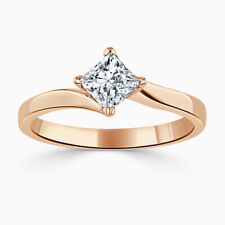 1.50 Ct Princess Diamond Anniversary Ring 14K Solid Rose Gold Size 5 7 7.5 6.5