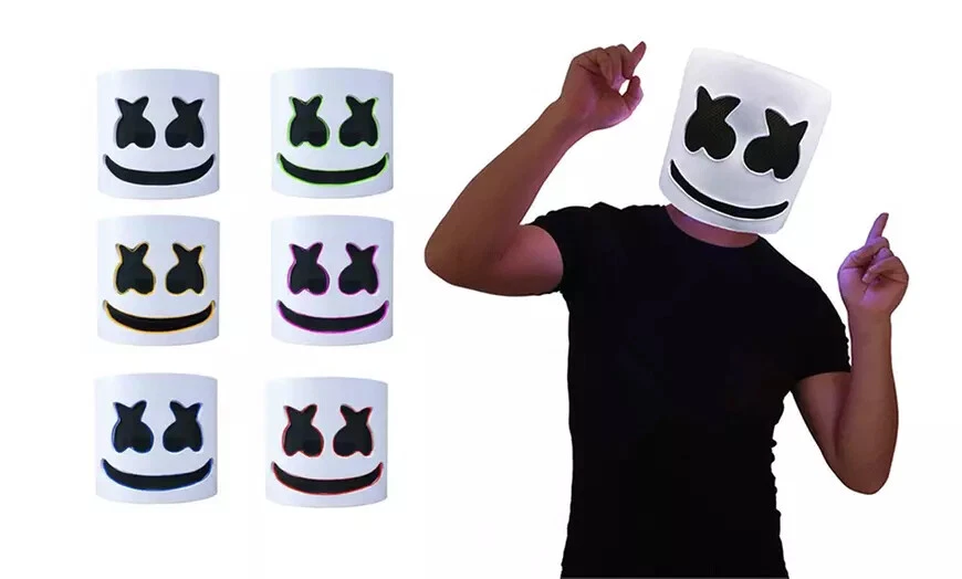 Marshmello Mask Halloween Mask (With and without LED See Color Options) - Image 1 of 1