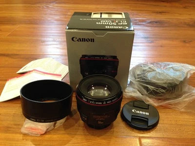 (Открытая коробка) Объектив с фиксированным фокусным расстоянием Canon EF 50 мм F/1.2L USM - Изображение 1 из 4