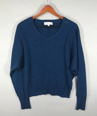 Философия свитер женщин средний синий пуловер укороченный v-образным вырезом ребристый доломан - Изображение 1 из 4