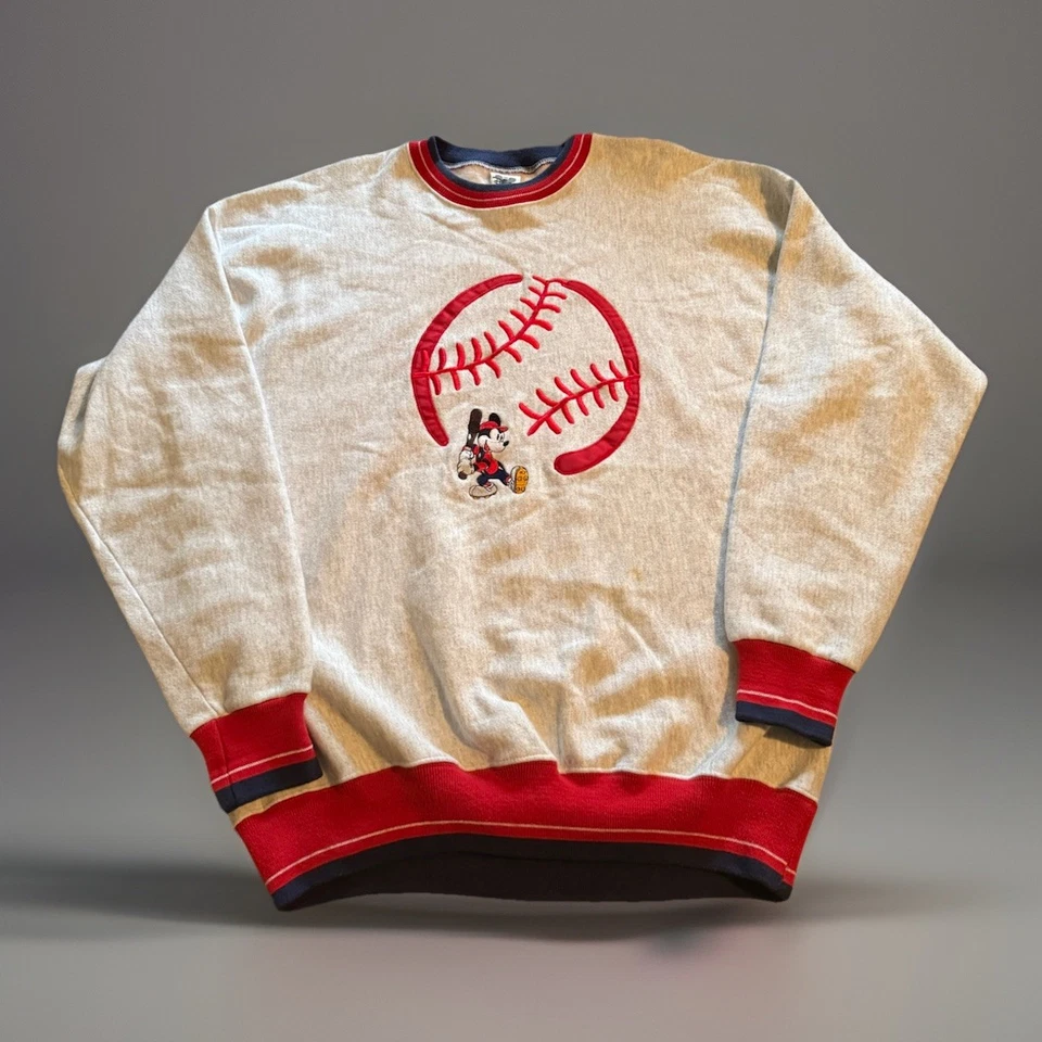 Sudadera Vintage Catálogo Disney XL Mickey Béisbol Años 90 Y2K Gris Deportes EE. UU. Foto 1 de 4