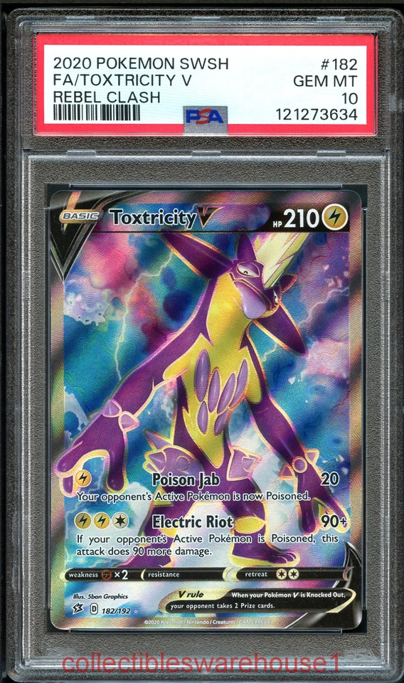 Pokemon Rebel Clash Toxtricity V 182 PSA 10 - Image 1 of 2
