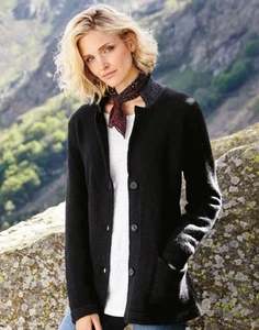 Peruvian Connection Women's Pub Jacket Black Sz Medium NWOT $299 Notch Collar - Picture 1 of 12