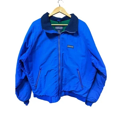 Land’s End Squall Mens Jacket Polartec insulated pockets Vintage Blue Large FLAW - Image 1 of 4