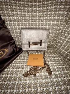 AUTHENTIC NEW UNWORN TOD’S DOUBLE T MINI PYTHON BAG - Picture 1 of 7