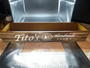 Unique Tito’s Vodka Wooden Bar Tray EUC - Picture 1 of 4