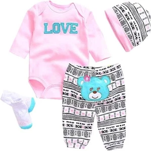Reborn Dolls Baby Clothes Pink Outfits for 20"- 22" Doll Girl Baby... - Picture 1 of 4