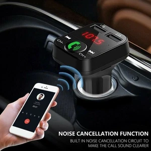 Transmetteur FM Voiture avec 2 Ports USB et Lecteur MP3 pour Appels Mains Libres - Photo 1/12