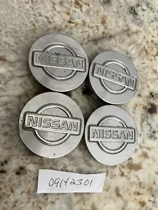(4) Nissan 40342-53F00 wheel button center caps machined chrome 89-94 09142301 - Picture 1 of 2