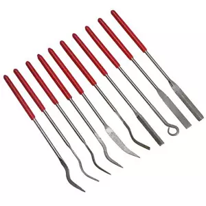 Set lima riffler di precisione rivestita diamantata lima ago 10 pz per gioielli vetro - Foto 1 di 6