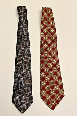 (2) Corbatas de diseñador de colección para hombre Mario Valentino Yves Saint Laurent seda Italia Foto 1 de 4