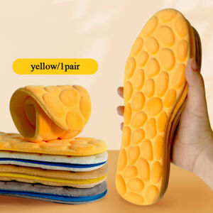 4D Massage Shoe Pads Comfortable Thickening Pebble Massage Insoles Sweat Solid ☆