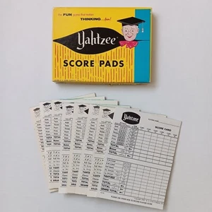 Vintage Yahtzee Notenblöcke mit Karton 170 Blatt insgesamt 1956 E.S. Lowe Company, Inc - Bild 1 von 9