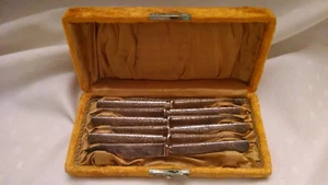 ANTIGUO, 1880, PARPOINT, JUEGO DE 6 CUCHILLOS DE FRUTA EN CAJA ORIGINAL - Imagen 1 de 12