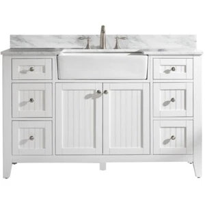 Design Element Burbank 54" Single Vanity in White - Picture 1 of 11