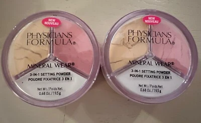 Physicians Formula Mineral Wear 3 in 1 Setting Powder~ 2 Pack~New - Image 1 of 2