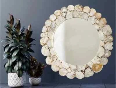 Agate Mirror / handmade natural stone exclusive mirrors for living room decor, b - Image 1 of 4