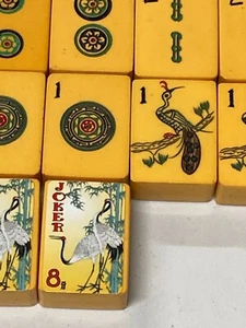 HAND CARVED VINTAGE MAH JONGG TILE set ready for 8-JOKER play 5-15-24 - Picture 1 of 14