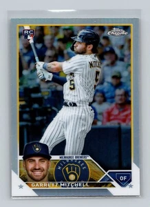 2023 Topps cromo #110 Garrett Mitchell RC refractor Milwaukee Brewers - Imagen 1 de 2