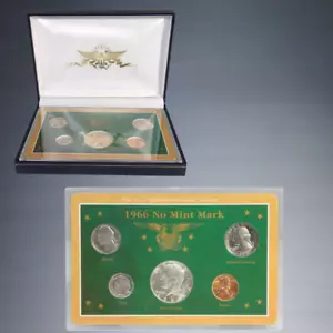 U.S. COMMEMORATIVE GALLERY 1966 NO MINT MARK 5 COIN BOXED SET - Bild 1 von 6