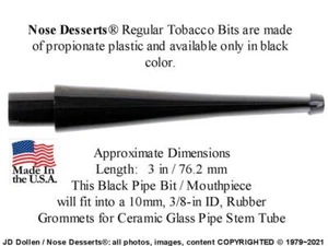 3 Black Straight FILTER Bits Replacement Stem Missouri Meerschaum Corncob Pipe - Picture 1 of 3