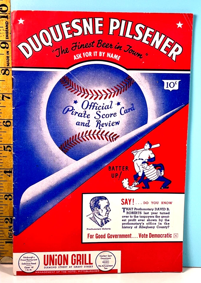 🔥25 Apr 1946 Pittsburgh Pirates Baseball Program vs Cards Scored HIGH GRADE🔥 - Image 1 of 4