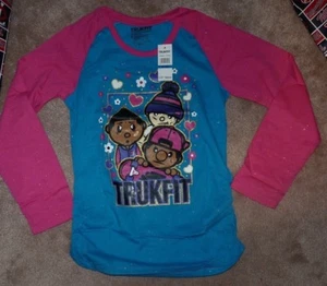 NEW TRUKFIT L/S Diva Blue Pink Raglan T Shirt Girls Youth XL X-Large 16 NEW NWT - Picture 1 of 1