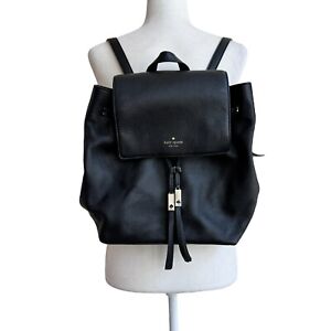 Kate Spade Grey Street Wilder Leather Backpack Black Pebbled Leather Adjustable