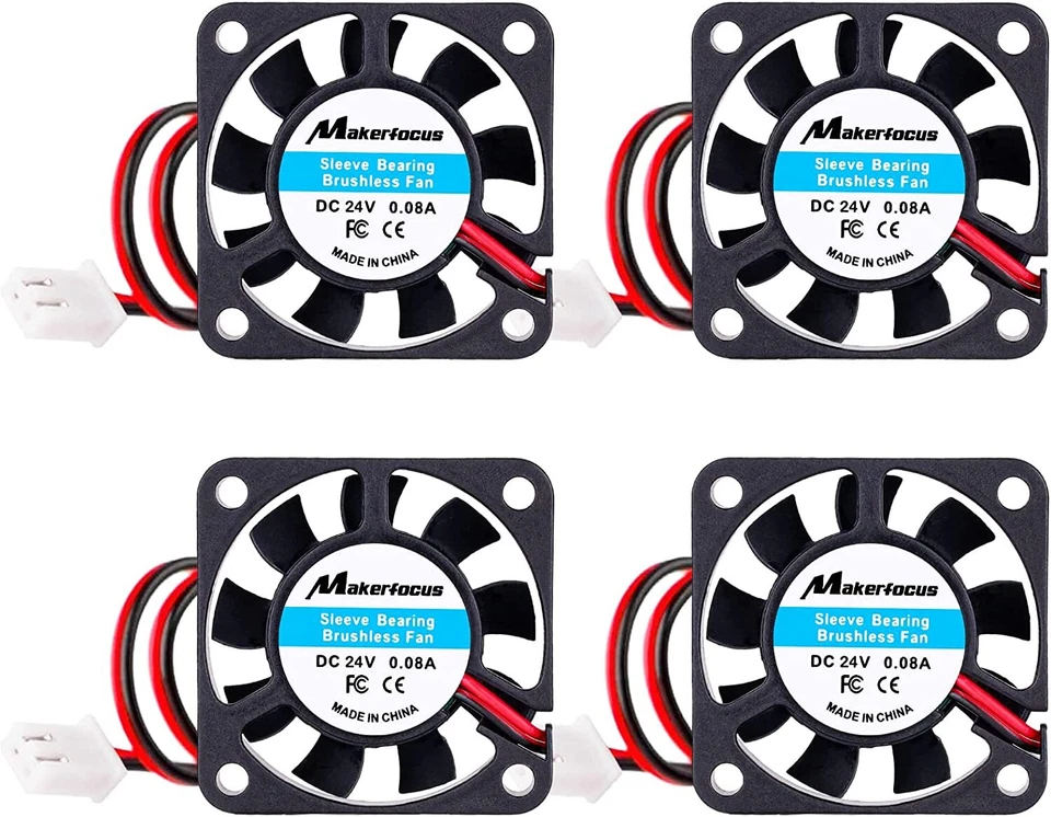 4Pcs 24V 40mm Cooling Case Fan 4010 40x40x10mm DC Mini Silent 3D Printer 2-Pin - Image 1 of 4
