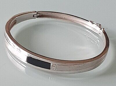 Wunderschöner Vintage Onyx Armreif 925er Silber  FRANZ SCHEUERLE  60 X 54mm • 97.75€