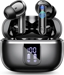 Wireless Earbuds Bluetooth Headphones, Bluetooth 5.4 Headphones Stereo Bass, Ear - Picture 1 of 7