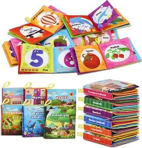 Dr.Rapeti Soft Cloth Books Baby Books Bath Books 6-Pack for Baby Infant Toddler - Picture 1 of 8