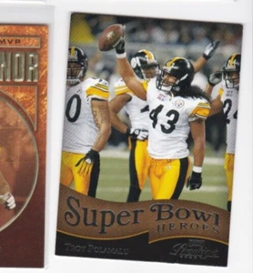 TROY POLAMALU 2006 PLAYOFF PRESTIGE SUPER BOWL HEROES INSERT CARD-DON'T MISS OUT - Picture 1 of 20