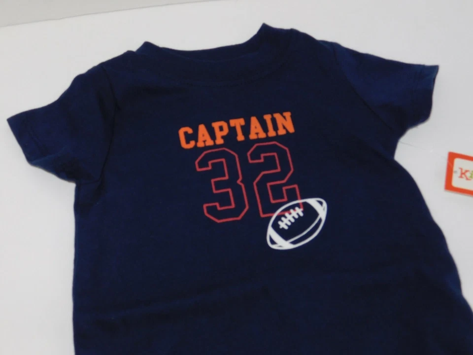 3 6 Month Infant Baby Boy Outfit Football Captain One Piece Shorts Blue - Image 1 of 4