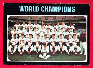 1971 TOPPS #1 BALTIMORE ORIOLES TEAM CARD W/B. ROBINSON/F. ROBINSON/JIM PALMER