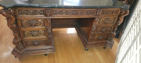 19th Century Antique Partners Desk Cover