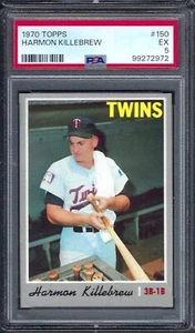 1970 Topps # 150 Harmon Killebrew Salón de la fama Minnesota Twins PSA EX PSA 5 - Imagen 1 de 1
