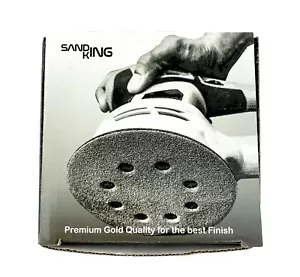 SANDINGKING 5" Gold Sanding Discs 8 Holes Hook and Loop Box of 50 - Picture 1 of 8