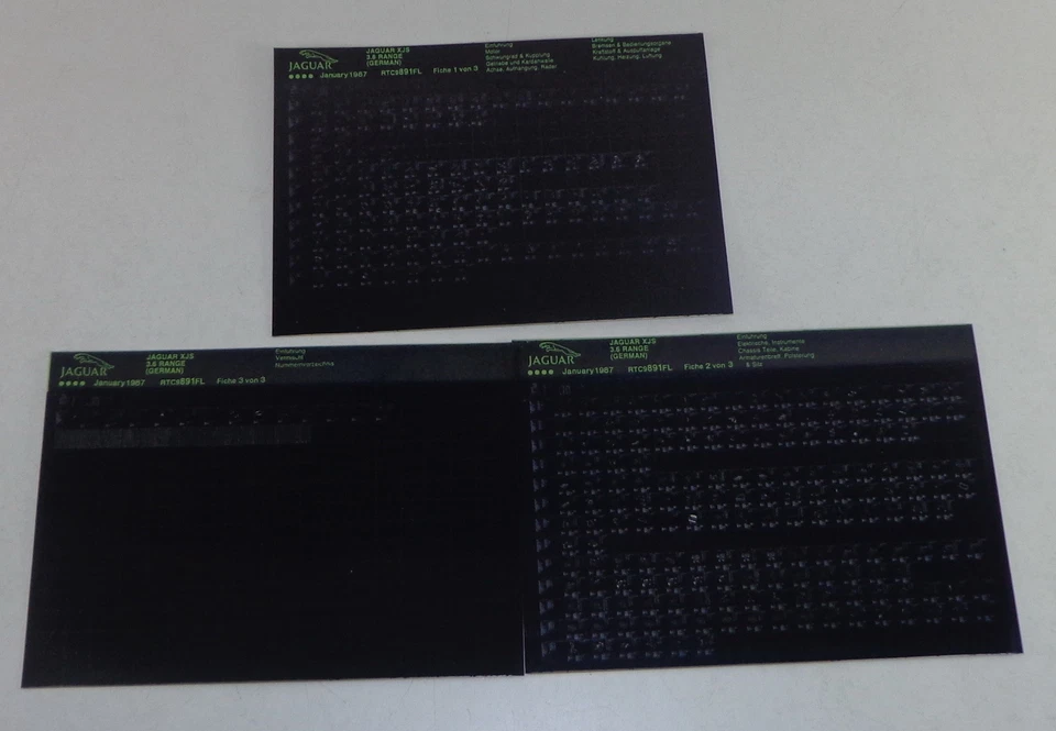 Catalogo Parti Microfiche Jaguar XJS 3.6 Aggiornato 01/1987 - Immagine 1 di 1