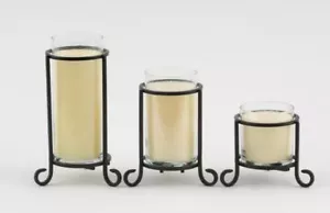 Yankee Candle Candle Holder for Pillar Candles Black Scroll Design Set of Three  - Picture 1 of 1