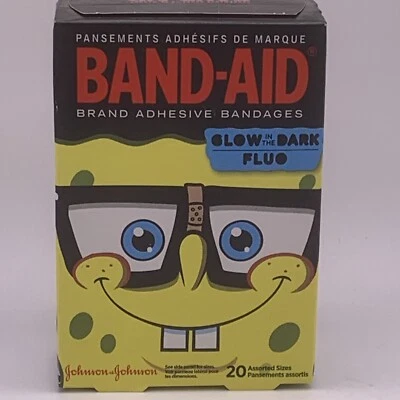 Johnson And Johnson Bob Esponja Caja de 20 Curitas Brillan en la Oscuridad y Guante de Lavado Foto 1 de 4